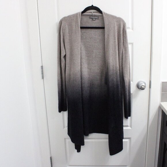 Barefoot Dreams Cozy Chic Lite Navy Grey Open Waterfall Cardigan Sweater S/M - Picture 1 of 4